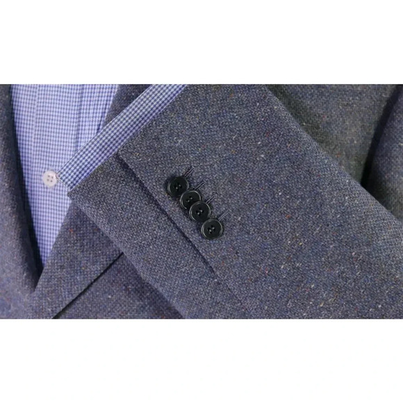 Battaglia Light Blue Donegal Tweed Wool 3-Btn Sportcoat Blazer 46R - Picture 6 of 9